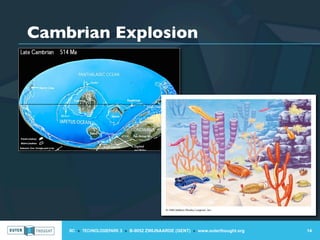 Cambrian Explosion




    IIC » TECHNOLOGIEPARK 3 » B-9052 ZWIJNAARDE (GENT) » www.outerthought.org   14
 