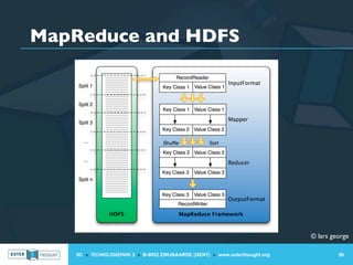 MapReduce and HDFS




                                                                                © lars george

    IIC » TECHNOLOGIEPARK 3 » B-9052 ZWIJNAARDE (GENT) » www.outerthought.org            56
 