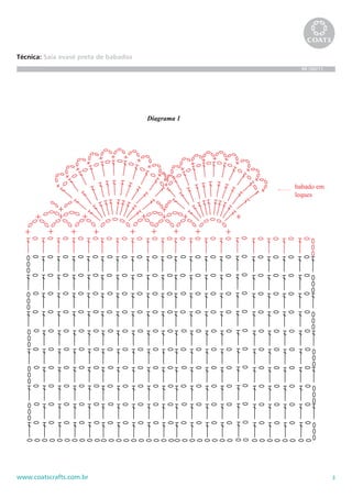 3www.coatscrafts.com.br
Técnica: Saia evasê preta de babados
BR 586/11
Diagrama 1
babado em
leques
 