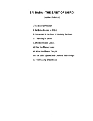 Sai baba the saint of shirdi | PDF