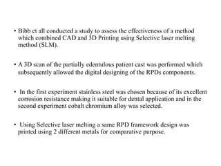 Scanning Rpds 3d printing in prosthodontics K V G | PPTX