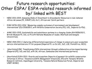 Biodiversity, Ecosystem services, Social sustainability and Tipping points in East African rangelands (BEST) 