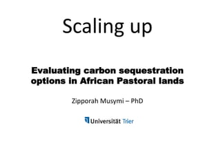 Livelihood diversifying potential of livestock based carbon sequestration options in pastoral and agro pastoral systems in Africa