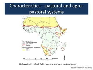 Livelihood diversifying potential of livestock based carbon sequestration options in pastoral and agro pastoral systems in Africa