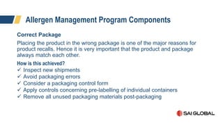 Allergen Management & Recall Readiness | PPTX
