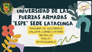UNIVERSIDAD DE LAS
FUERZAS ARMADAS
"ESPE" SEDE LATACUNGA
"MAQUINA DE GOLDBERG"
SAILEMA CHIMBO DAYANA
NICHOLLE
FISICA I
PETROQUIMICA


 