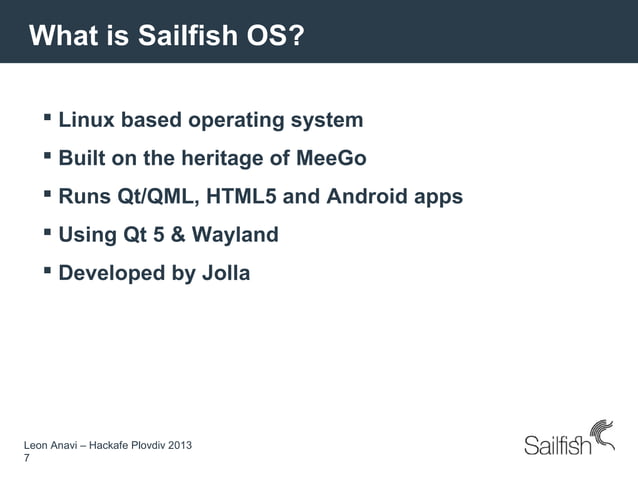 Introduction to Sailfish OS | ODP | Operating Systems | Computer ...