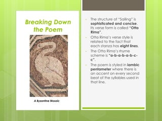 Ottava Rima Poem Example Sailing to byzantium | PPTX