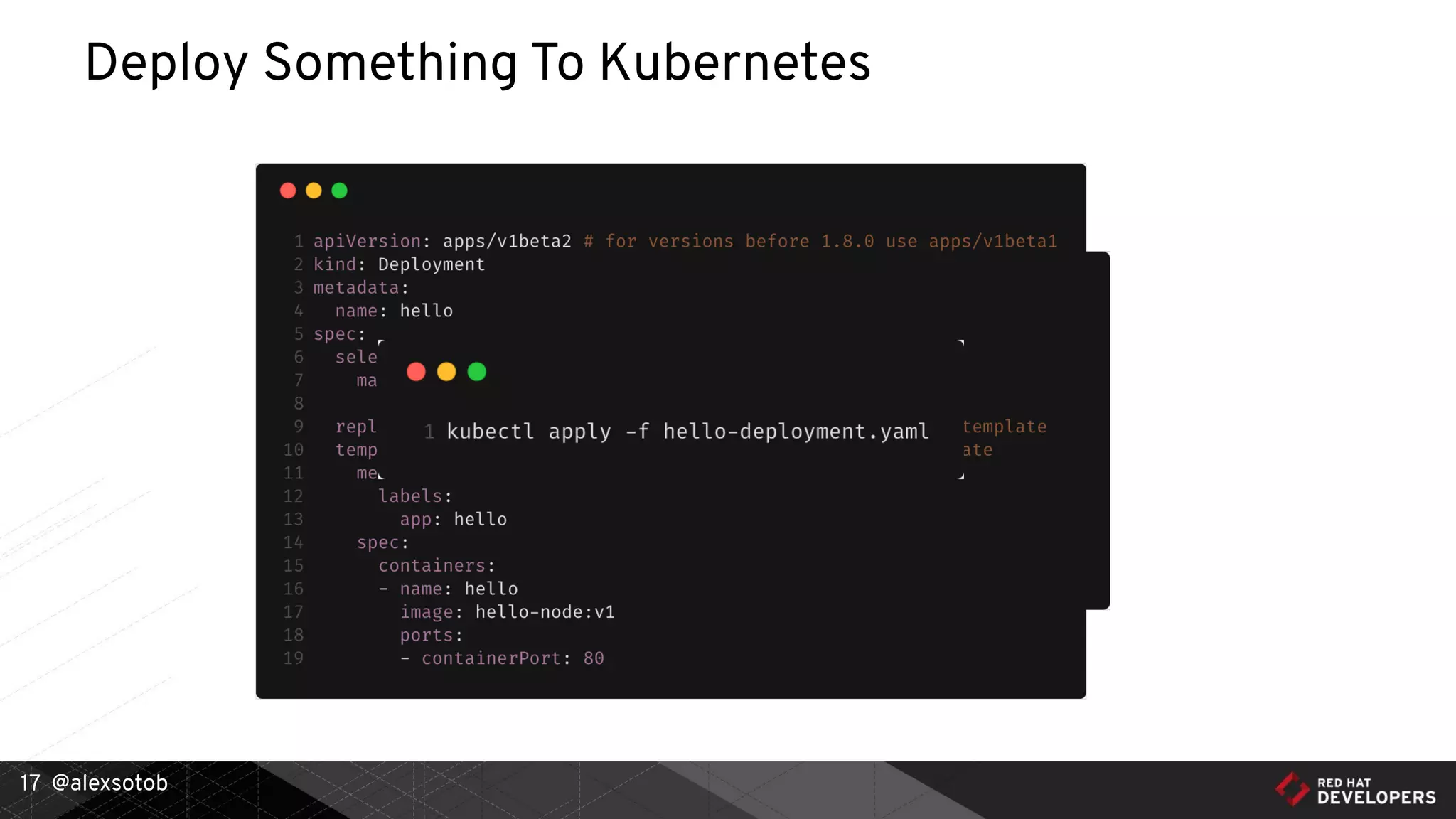 @alexsotob
Deploy Something To Kubernetes
17
 