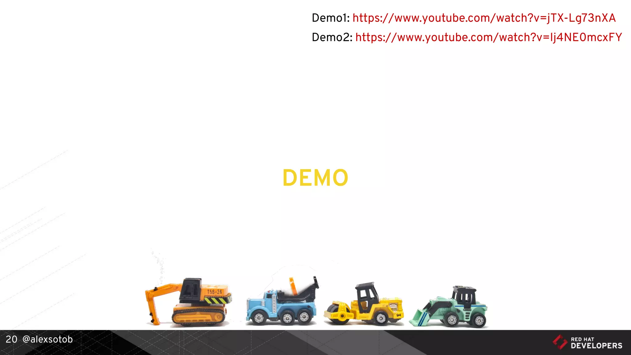 @alexsotob20
DEMO
Demo1: https://www.youtube.com/watch?v=jTX-Lg73nXA
Demo2: https://www.youtube.com/watch?v=lj4NE0mcxFY
 