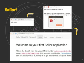 Sailor - A web MVC framework in Lua by Etiene Dalcol (Lua Workshop 2014 ...