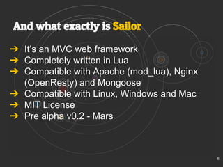 Sailor - A web MVC framework in Lua by Etiene Dalcol (Lua Workshop 2014 ...