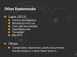 Sailor - A web MVC framework in Lua by Etiene Dalcol (Lua Workshop 2014 ...