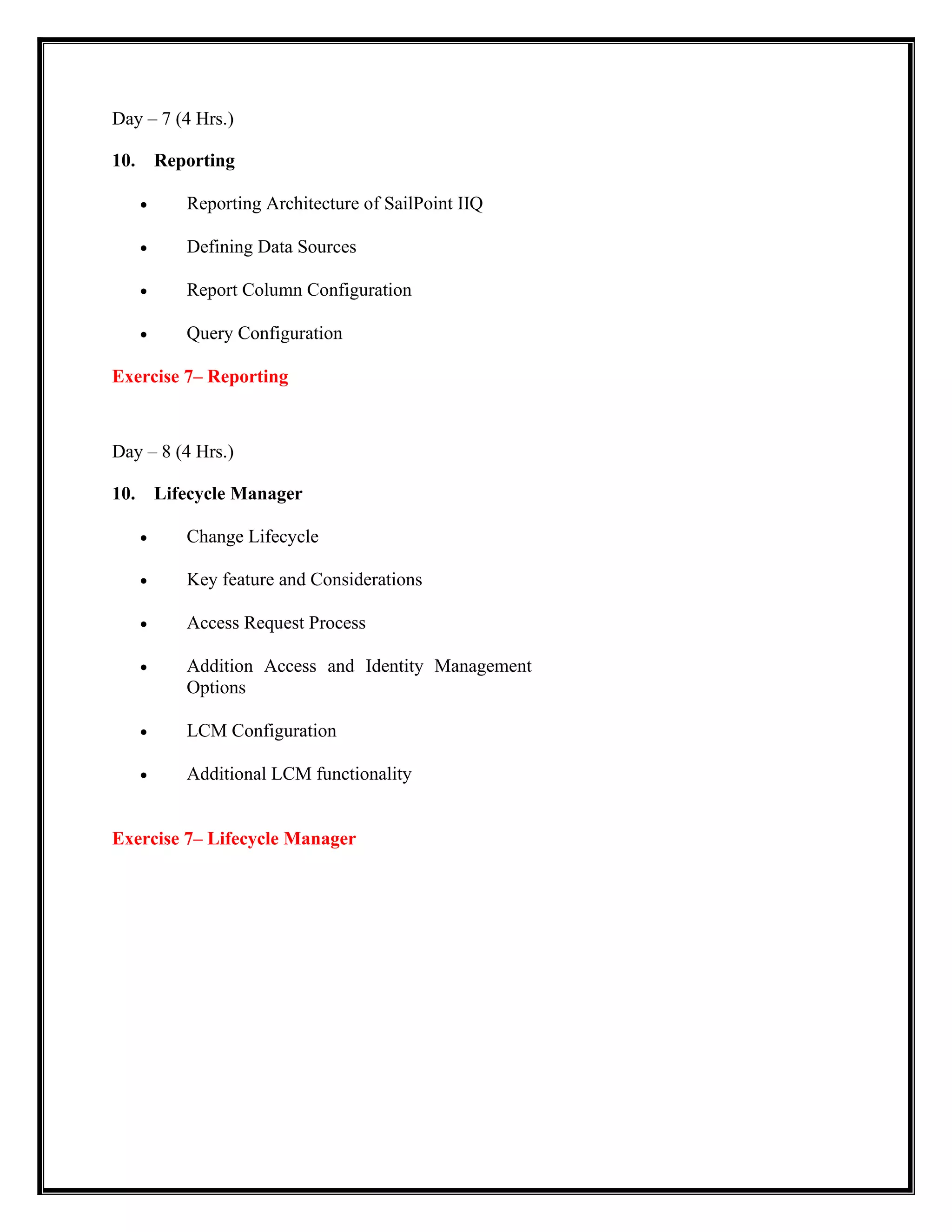 SailPoint IdentityIQ Training Course Content | PDF