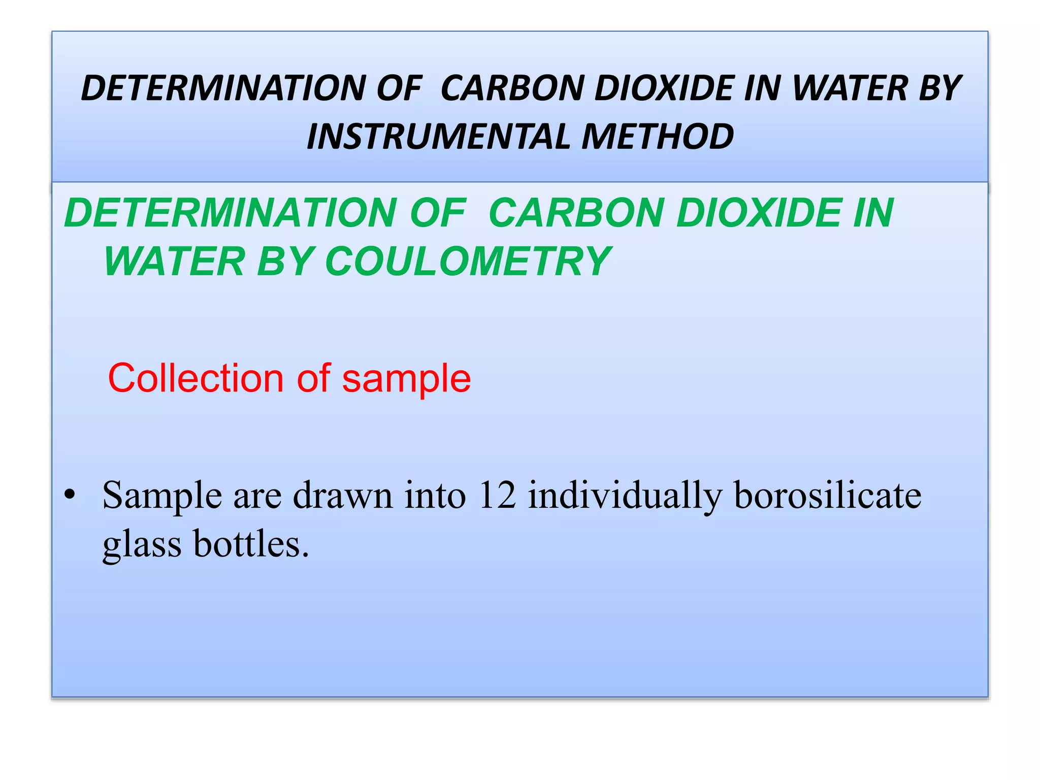 determination of carbon dioxide in water | PPTX