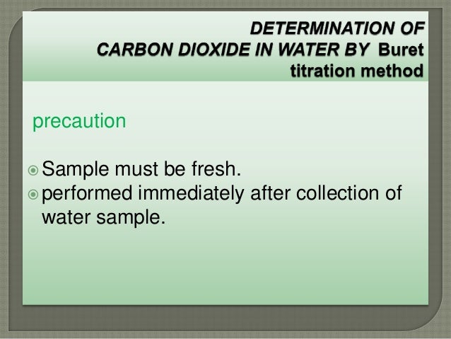 Determination Of Carbon Dioxide In Water