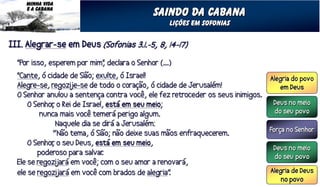 MINHA VIDA
E A CABANA
             saindo da cabana
               Lições em sofonias
 