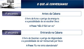 MINHA VIDA
E A CABANA
             O que já conversamos
 