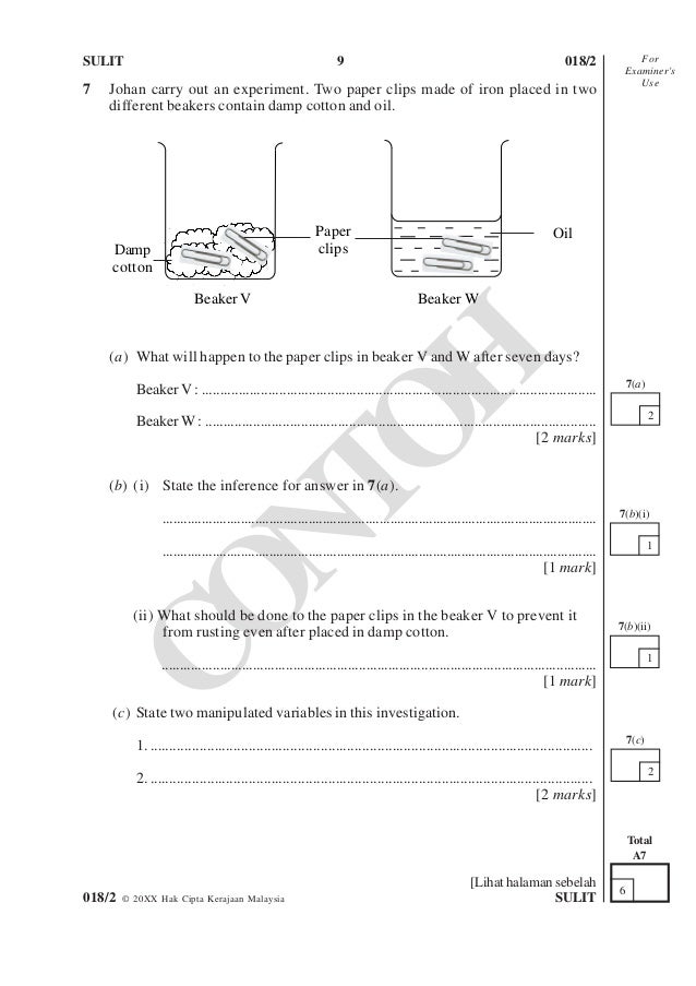 Sains (kssr) upsr 2016 format dan instrumen