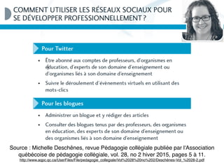Source : Michelle Deschênes, revue Pédagogie collégiale publiée par l'Association
québécoise de pédagogie collégiale, vol. 28, no 2 hiver 2015, pages 5 à 11.!
http://www.aqpc.qc.ca/UserFiles/File/pedagogie_collegiale/Vol%2028%20no%202/Deschênes-Vol_%2028-2.pdf
 