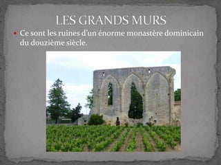  Ce sont les ruines d’un énorme monastère dominicain
du douzième siècle.