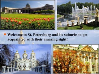 Welcome to St. Petersburg and its suburbs to get acquainted with their amazing sight! 