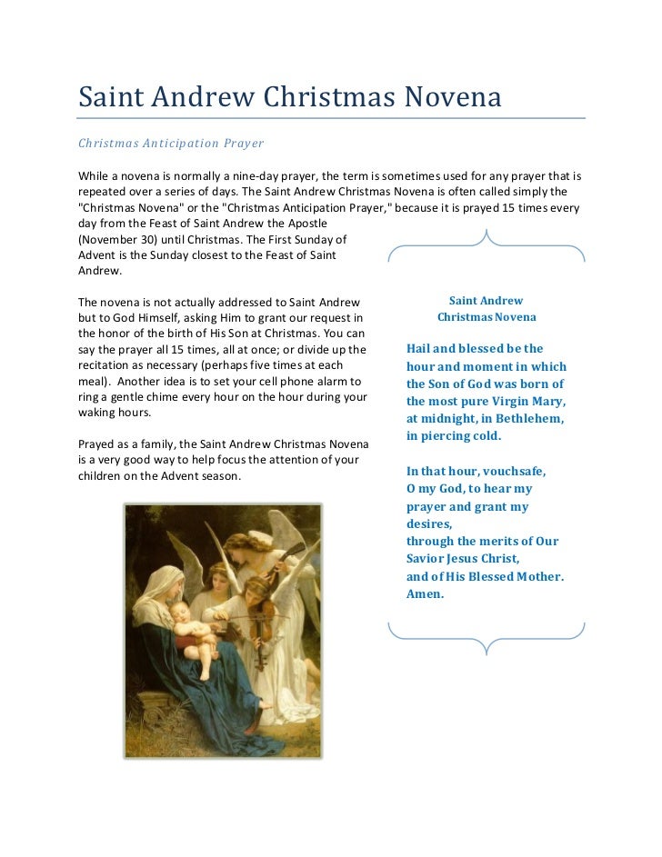 Saint Andrew Christmas Novena/Christmas Anticipation Prayer