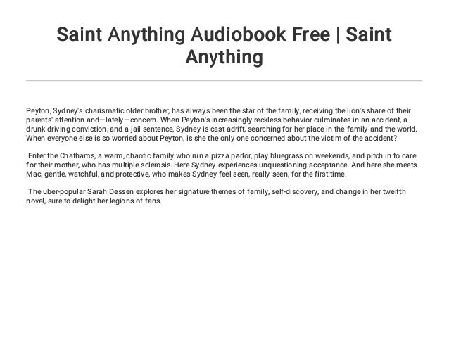 saint anything book saint anything book