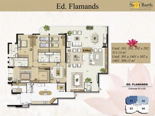 Ed. Flamands Unid: 101, 201, 102 e 202: 311,13 m² Unid: 301 a 1401 e 302 a 1402: 309,12 m² 8,00m 