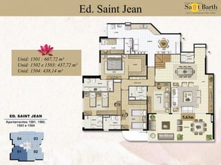 Ed. Saint Jean Unid: 1501 : 607,72 m² Unid: 1502 e 1503: 437,72 m² Unid: 1504: 438,14 m² 5,63m 