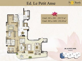 Ed. Le Petit Anse Unid: 101 e 201:  235,72 m² Unid: 301 a 1401: 233,38 m² 7,44m 