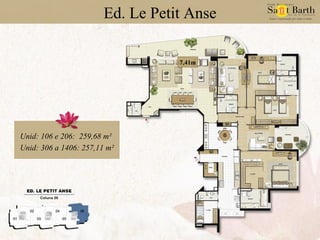 Ed. Le Petit Anse Unid: 106 e 206:  259,68 m² Unid: 306 a 1406: 257,11 m² 7,41m 