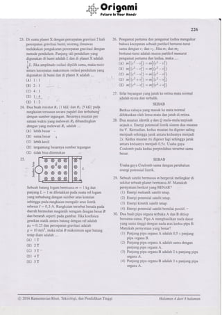 SOAL SBMPTN 2016 TKD SAINTEK KODE 226