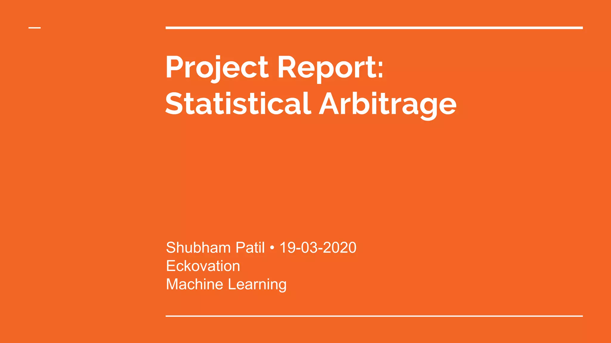 Statistical arbitrage ppt