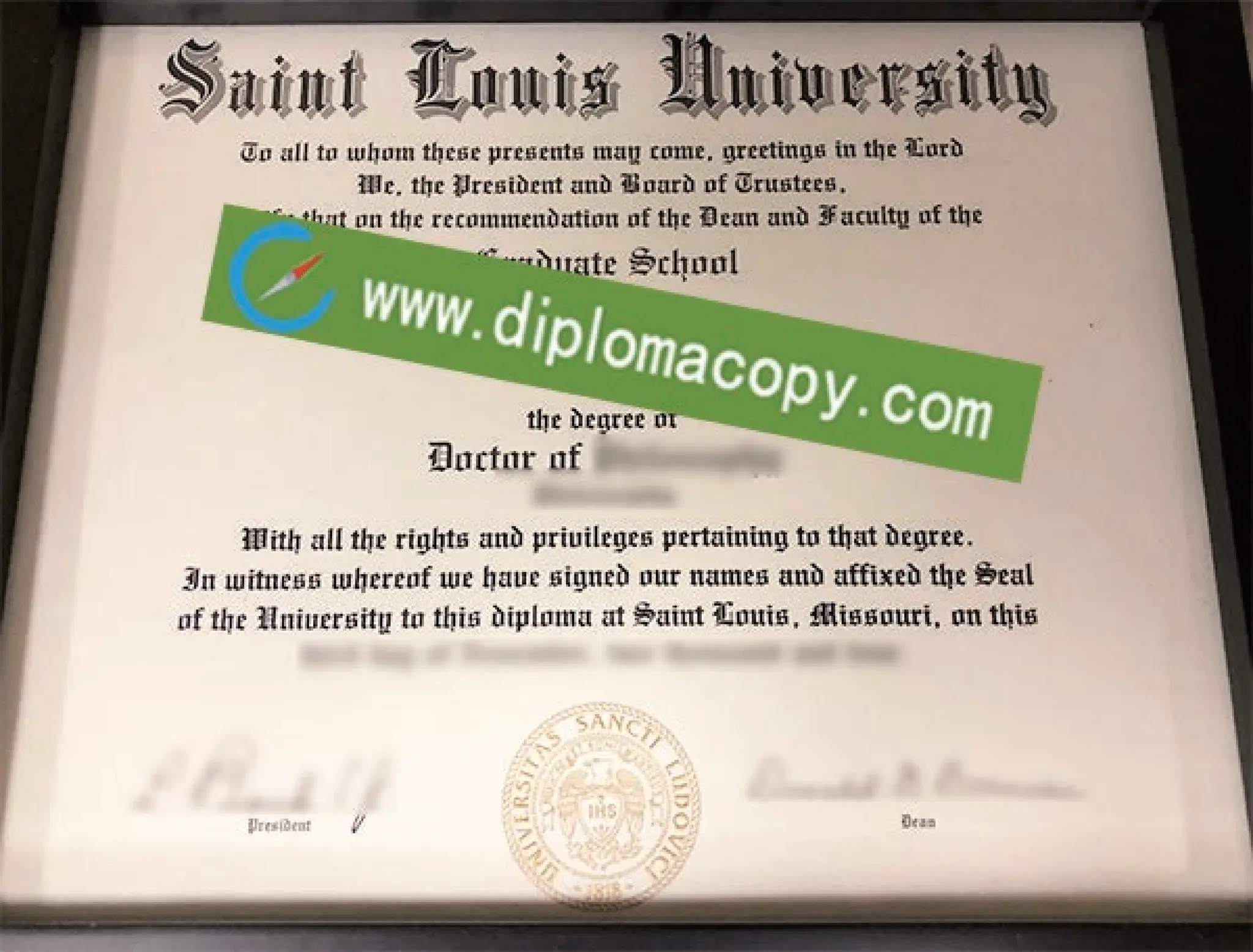 Saint Louis University diploma, buy fake USA degree PPT