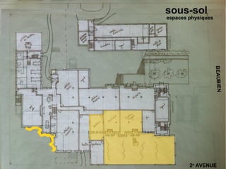 sous-sol
espaces physiques




                    BEAUBIEN
        2e AVENUE
 