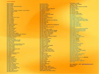 SANTOS Y MÁRTIRES
Mártires de Albania
Mártires de Algeria
Martires de Brasil
Mártires de China, Augustin Zhao Rong etc
Mártires de Corea
Martires de Espaöa
Mártires de Francia
Martyrs of France, Carmelites of Champigny – march des femmes
Mártires de Inglaterra y Gales
Mártires de Irlanda
Martires de Italia
Mártires de Olanda
Mártires de Libia
Mártires de Japón
Mártires de Nord America y Canada
Martires de Polonia
Martires de Portugal
Martires de Rumania
Máritres de Turquía
Mártires de Uganda
Mártires de Vietnam
San Agostino de Canterburyç
San Agostino de Hippo
San Alberto Magno
San Alcuino de York
San Alfonso Maria Liguori
San Ambrosio de Milan
San Andrés, Apostol
San Anselmo de Canterbury
San Antonio de Padua
San Antonio del desierto (Egypto)
San Antonio Maria Claret, fundador de los Claretiannos
San Basilio el grande, doctor de la iglesia
San Barnaba, companion de San Pablo
San Bartolomeo o Natanael
San Benito (Benedict)
San Bernardo de Claraval
San Bonaventura, obishpo, doctor igleis
San Bruno, - fundador de los cartujos
San Camillo de Lellis
San Carlos Borromeo
San Carlos de Foucould, misonero francés en Africa
San Casimiro, príncipe de Polonia 1458-1484
San Charbal de Libano
San Ciril and Metodio
San Cipriano y Cornelio
San Clemente de Roma, papa y martir
San Cornelio y Cipriano
San Cosma y Damian
San Columbanus 1,2
San Columcil, apóstol de los escoces
San Cutberto de Lindisfarne
San Cristóbal
San Damaso
San Damian de Molokai
San Daniel Comboni
San David I, Rey de Escocia
San Denis o Dionisio de Pars
San Domingo de Guzman,
-fundador de los Dominicos
San Dominic Savio
San Donnán, misionario a Escocia
San Enrique II, emperador
San Esteban, proto-martir
San Esteban, I, Re de Hungría
San Felipe Neri, fundador, sacerdote
San Felipe y Jaime apóstoles
San Fergus o Virgil
San Fidelis of Simaringen, martir
San Francisco de Asís 1,2,3,4
San Franciso Borja
San Francisco de Sales
San Francisco Xavier
San Gregorio Magno
San Gregoria Nazianzen, Cappadocia
San Ignacio de Antioquia
San Ignacio de Loyola
San Jeronimo
San Joaquin y Santa Ana
San Jorge, y la leyenda del dragón
San José Cupertino
San José de Calasan z
San José, obrero, marido, padre
San Juan Bautista
San Juan Bosco, fundador de los Salesianos
San Juan Crisostom
San Juan Damascene
San Juan Eudes
San Juan de Dios, fundador de los Hospitalarios
San Juan de la cruz
San Juan Ma Vianney, Curé de’Ars
San Juan Eudes,
San Juan E. Newman, cardinal
San Juan N. Neumann, obispo de Filadelfia
San Juan Ogilvie, Jesuita, Escosés, Martir
San Juan Paul II, - Karol Wojtyla
San Juan, Apostol y Evangelista
San Justin, Martyr, doctor
San Kilian, misionero irlandés en Alemaia
San Leon el Grande
San Louis IX, Re de Francia
San Lukas, Evangelista
San Malachias de Armagh
San Marcos, Evangelista
San Martin de Porres
San Martin de Tours
San Mateo, Apostol y Evangelista
San Maximiliana Kolbe
San Metodio y Cirilo
San Nazareo y Celso, martires
San Nicolas (Santa Claus) Navidd
San Nicolas de Flue, patron de Suiza
San Pablo, 1 + 2
San Pablo de la cruz
San Pablo VI, papa
San Padre Pio de Pietralcina
San Patricio de Irlanda
San Pedro Canisio
San Pedro Crisologo
San Pedro Claver
San Pedro Damian, doctor
San Pio X, papa
San Roberto Bellarmino
San Romualdo
Santiago el Mayor, Apostol
San Simon y Judas Tadeo, apóstoles
San Silvestre, papa, y el concilio de Nicea
Santiago, el mayor, apostol
Santos Timoteo y Tito, obispos, mártires
San Zacharias e Isabel,
- padres de Juan el Bautista
San Timoteo y Tito,
Santo Tomás Apostol, misionero en la India
San Tomás Beckett
San Tomás de Aquinas
San Valentino
Sn Vicente de Lerins
San Vincente de Paul
San Zacharias y Santa Isabel
Sant’Agueda, virgen and martir
Santa Barbara
Santa Bernadita de Lourdes
Santa Brigid a de Kildare, Irlanda
Santa Brigid a de Suecia, patrona de Europa
Santa Caterina de Alexandria, virgen y martir
Santa Catelina de Siena
Santa Catalina Labouré
Santa Catalina Maria Drexel
Santa Catelina Takakwitha
Santa Cecilia, virgen e martir
Santa Dinfna,
Santa Elena de la cruz, madre de Constantino
Santa Escolastica, hermana de S Benito
Santa Faustina y la divina misericordia
Santa Gemma Galgani
Santa Gertrude
Santa Hilda de Whitby
Santa Hildegarda de Bingen
Santa Inés of Rome, virgen y martir
Santa Isabel de Hungria
Santa Isabel y Zacarias
Santa Josefina Bakhita
Santa Juliana Falconieri
Santa Juana de arc
Santa Margarita Maria Alacoque
Santa Lucia, virgen y martir
Santa Margarita de Escocia
Santa Maria Goretti
Santa Maria Magdalena
Santa Marta, Maria y Lazaro
Santa Monica, madre de San Augustine
Santa Perpetua y Felitdad
Santa Rita de Cascia
Santa Rosa de Lima, virgen, penitent
Santa Rosa Filipine Duchesne
Santa Teresa de Avila
Santa Teresa Benedicta de la cruz, Edith Stein
Santa Teresa de Calcutta
Santa Terese de Lisieux 1 + 2
Santa Teresa Benedicta – Edith Stein
Santa Ursula
Para commentarioa – email – mflynn@lcegionaries.org fb –
Martin M Flynn
Donativos a
 