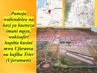 Pamoja
waliendelea na
kazi ya kueneza
imani mpya,
wakisafiri
kupitia kusini
mwa Ufaransa
na kufika Trier
(Ujerumani)
 