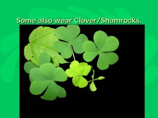 Some also wear Clover/Shamrocks.
 