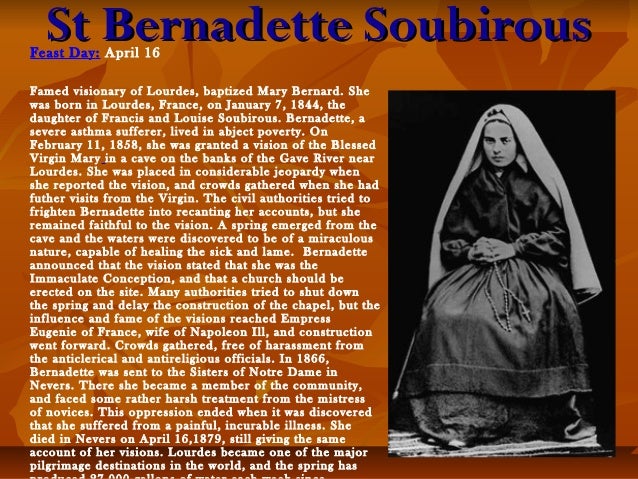 saint bernadette of lourdes biography