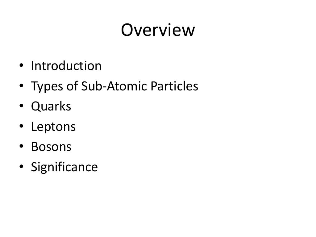 Sub Atomic particles