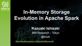 Kazuaki Ishizaki
IBM Research – Tokyo
@kiszk
In-Memory Storage
Evolution in Apache Spark
#UnifiedAnalytics #SparkAISummit
 