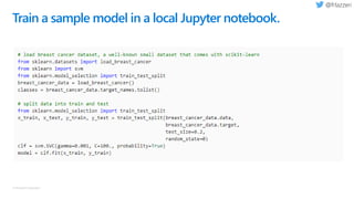 © Microsoft Corporation
Train a sample model in a local Jupyter notebook.
 