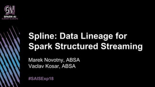 Marek Novotny, ABSA
Vaclav Kosar, ABSA
Spline: Data Lineage for
Spark Structured Streaming
#SAISExp18
 