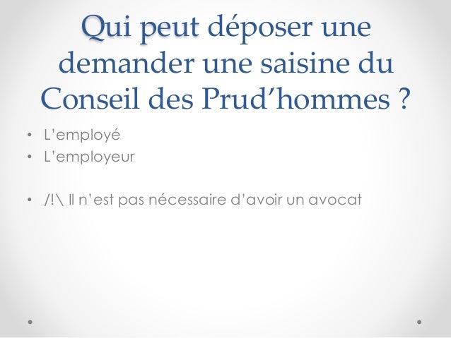 Saisine Du Conseil De Prud Hommes