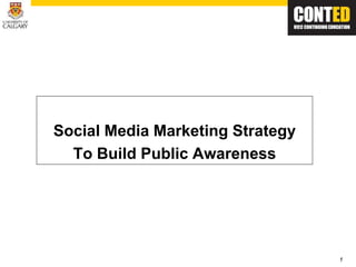 1
Social Media Marketing Strategy
To Build Public Awareness
 