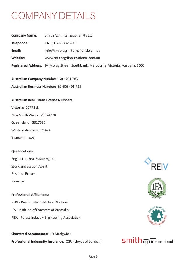 Smith Agri International Capability Statement 2016