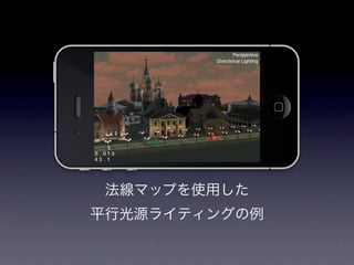 法線マップを使用した
平行光源ライティングの例
 
