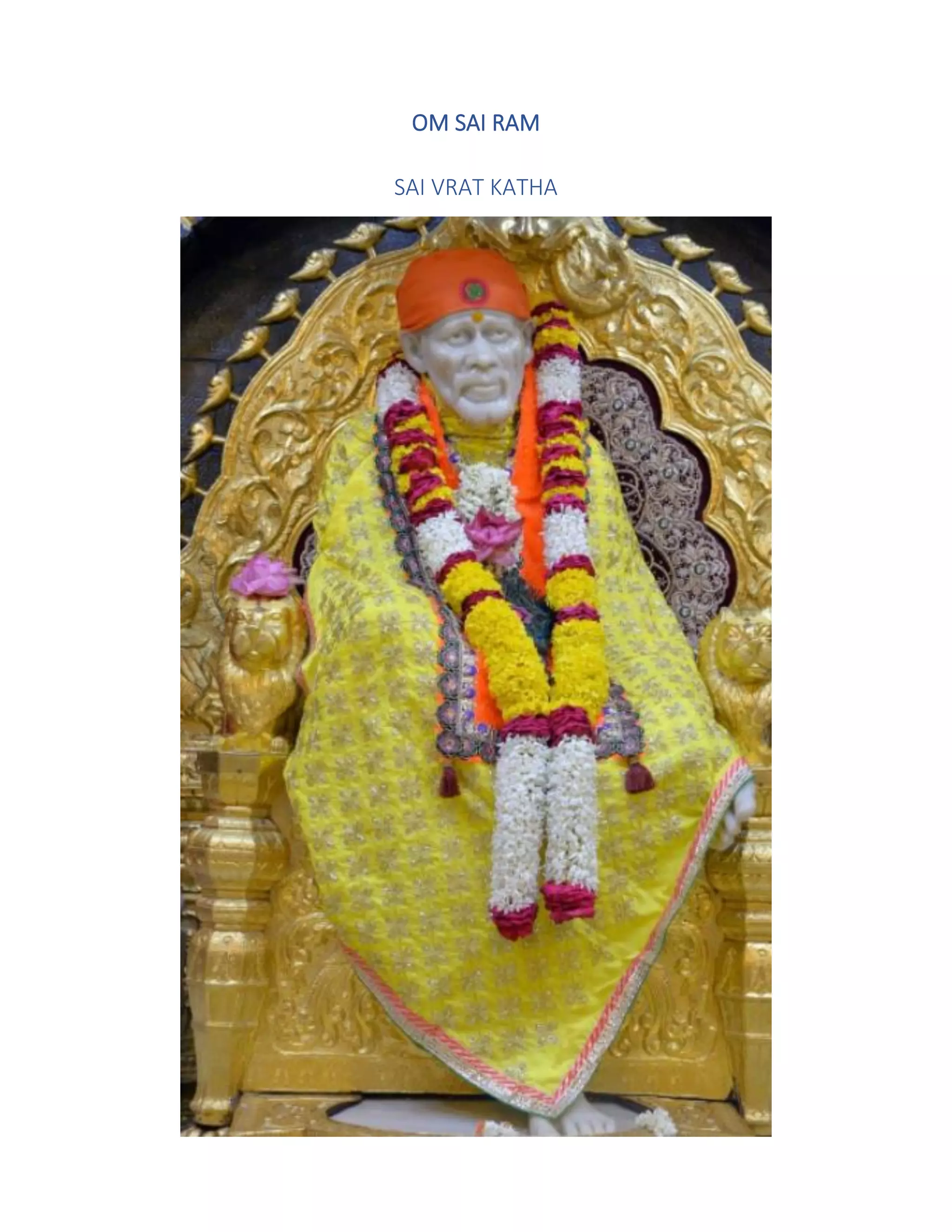 Sai vrat katha english PDF