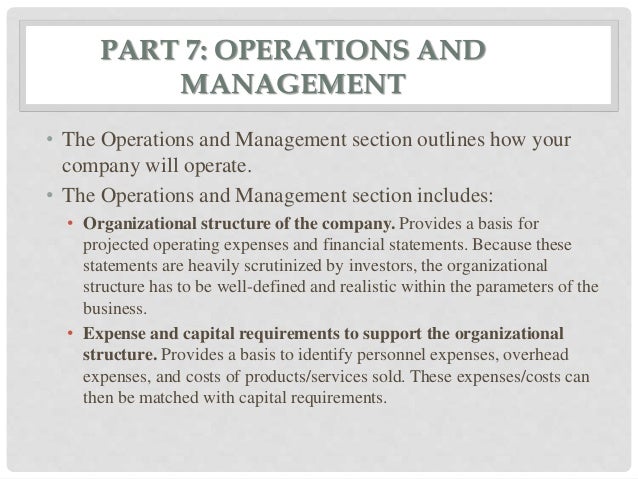 Operational plan in business plan template picture